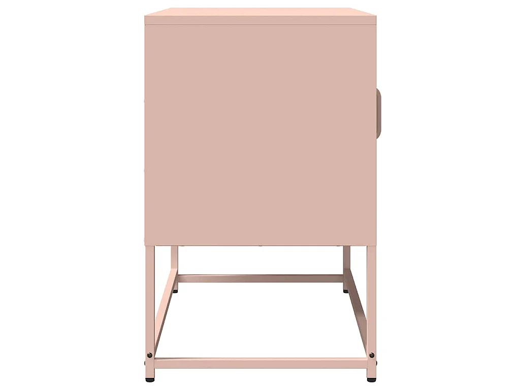Meuble TV rose 68x39x60,5 cm acier laminé à froid