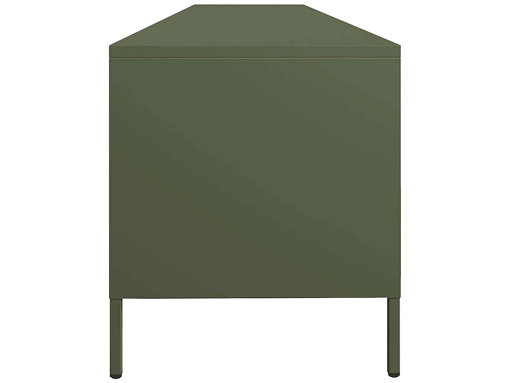 Meuble TV vert olive 202x39x43,5 cm acier laminé à froid