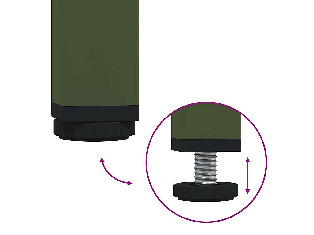 Meuble TV vert olive 202x39x43,5 cm acier laminé à froid