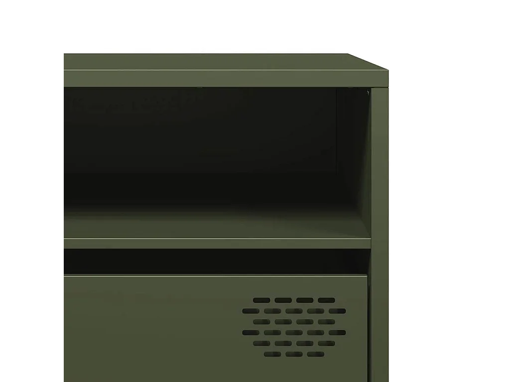 Meuble TV vert olive 202x39x43,5 cm acier laminé à froid
