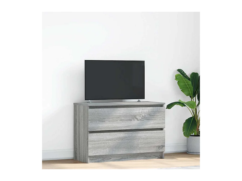 Meuble TV sonoma gris 80x35x54 cm bois d'ingénierie