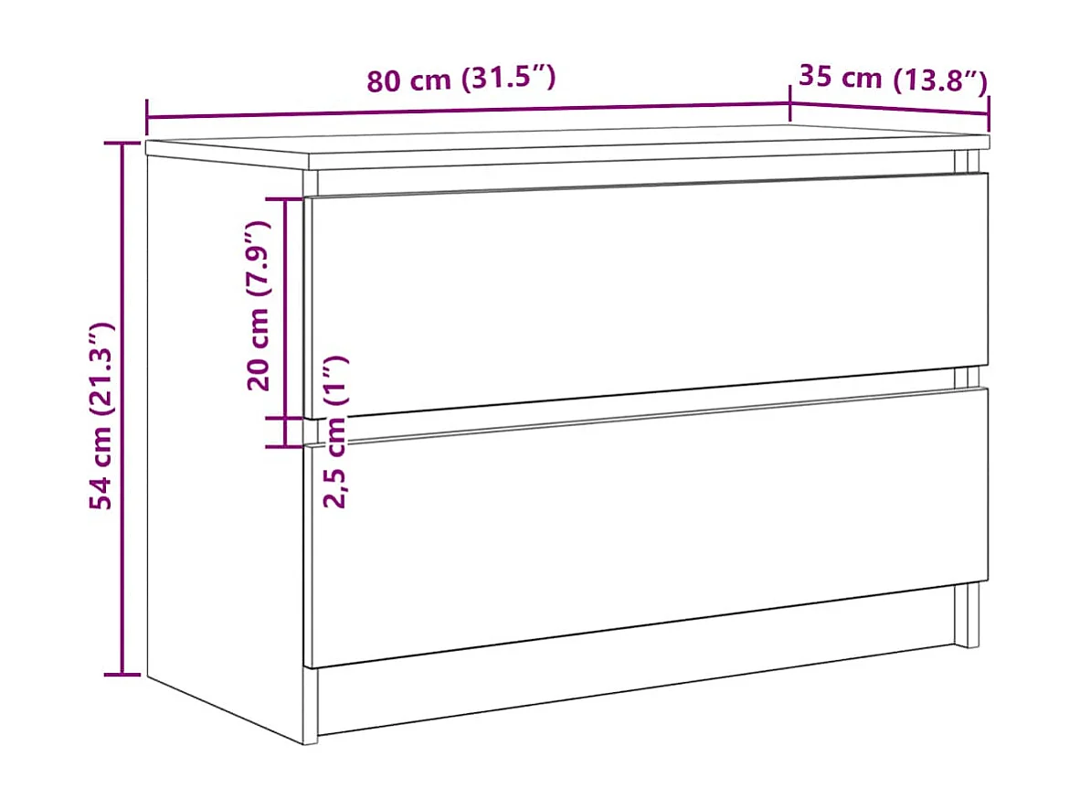 TV-Schrank Grau Sonoma 80x35x54 cm Holzwerkstoff