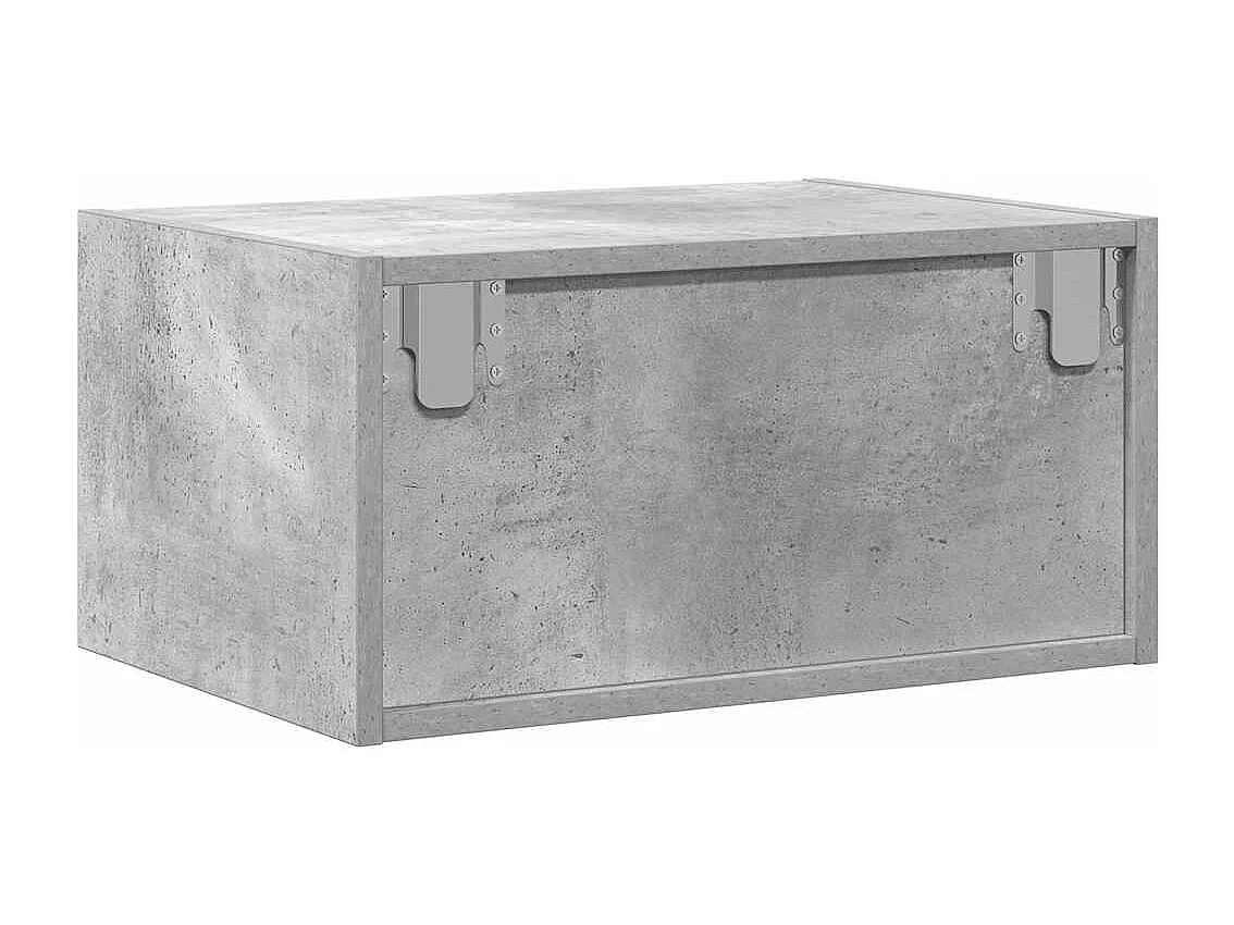 Comodini a Parete con Luci LED 2 pz Grigio Cemento