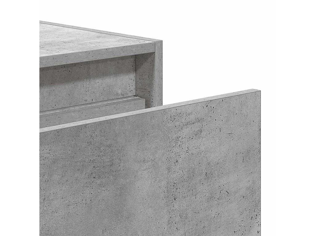 Tables de chevet murales avec lumières LED 2 pcs gris béton