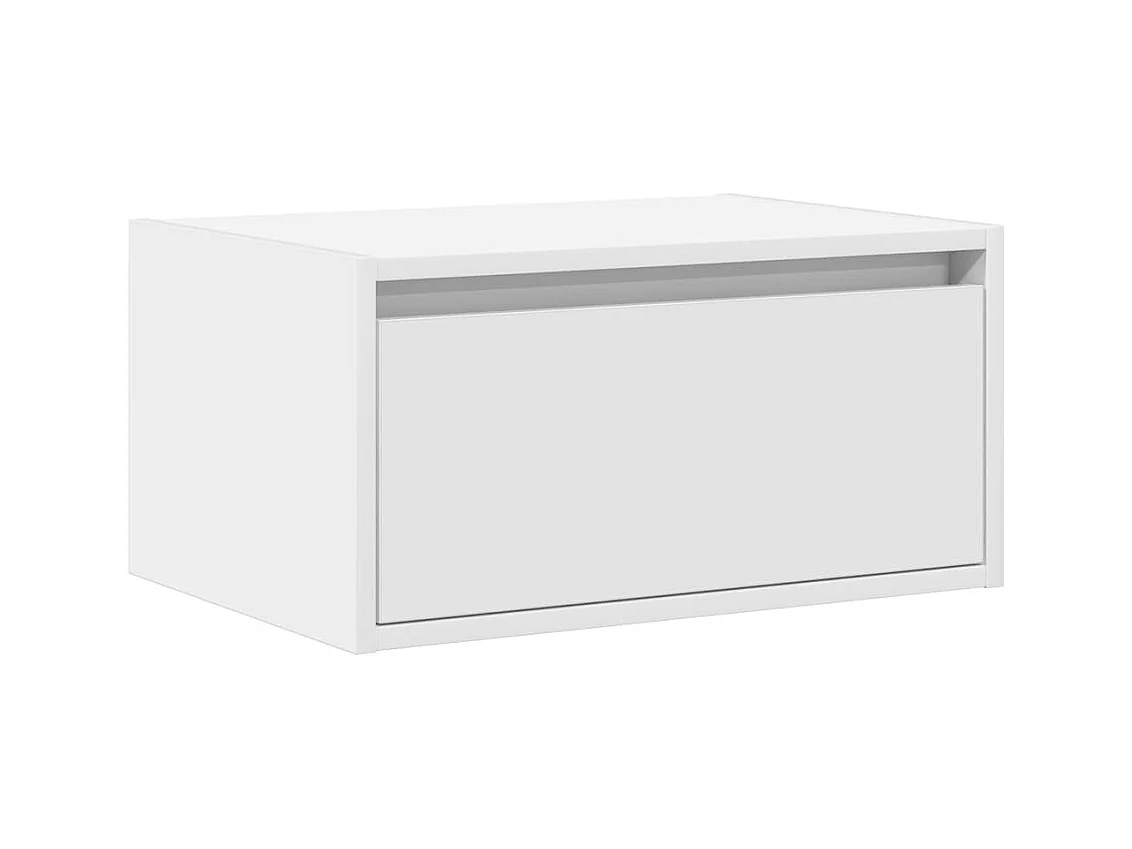 Table de chevet murale avec lumières LED blanc