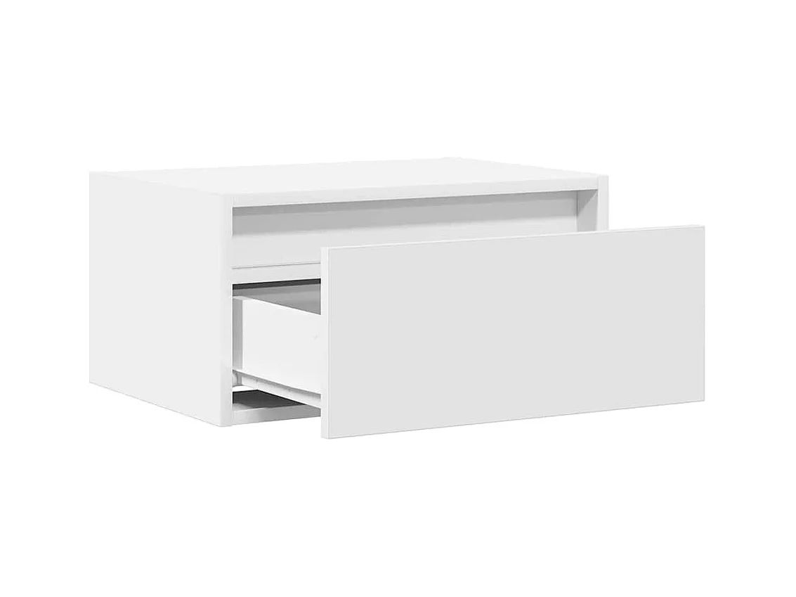 Table de chevet murale avec lumières LED blanc