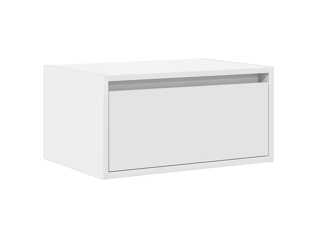 Table de chevet murale avec lumières LED blanc