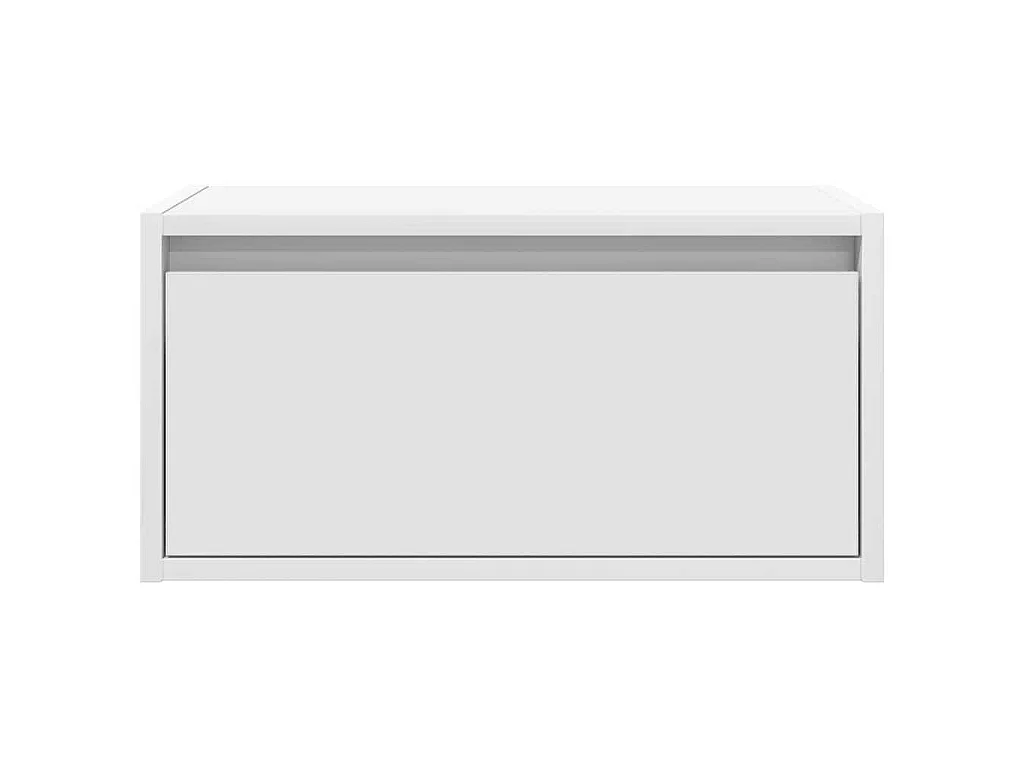 Table de chevet murale avec lumières LED blanc