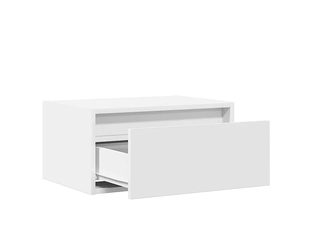 Table de chevet murale avec lumières LED blanc