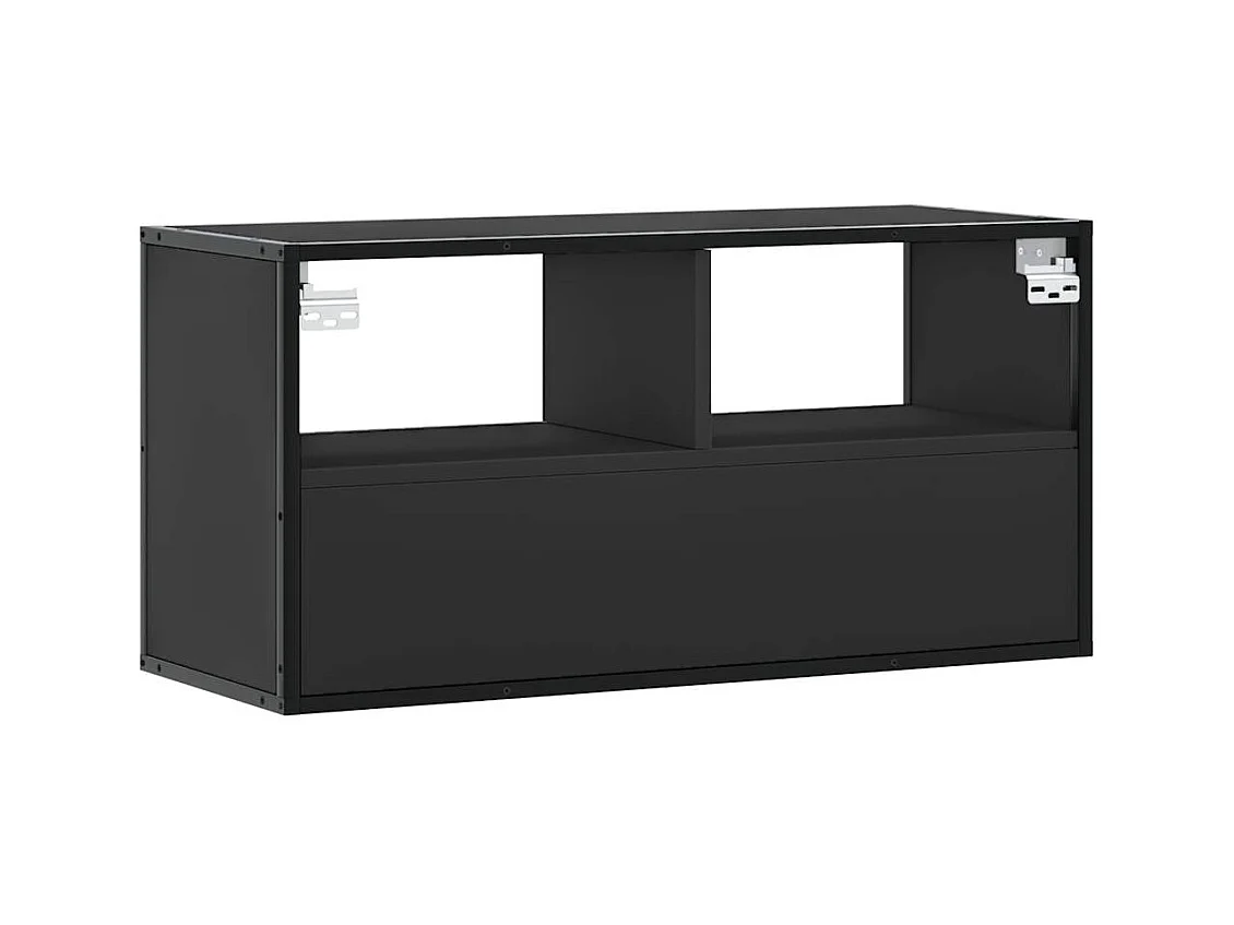 TV-Schrank Schwarz 80x31x39,5 cm Holzwerkstoff und Metall