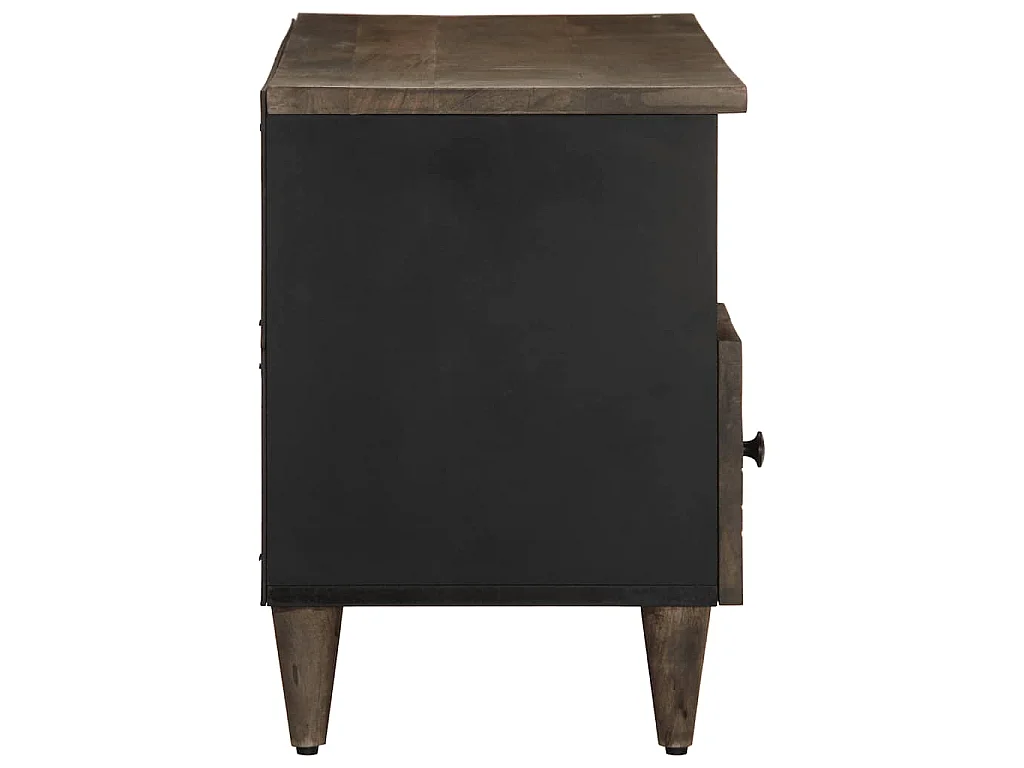 Mobile Porta TV Nero 100x33x46 cm in Legno Massello di Mango