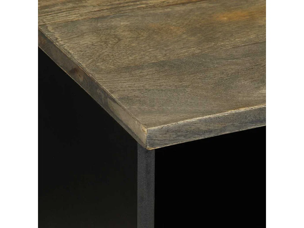 Mobile Porta TV Nero 100x33x46 cm in Legno Massello di Mango