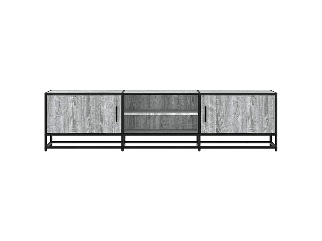 Mobile TV Grigio Sonoma 160x35x41cm Legno Multistrato e Metallo