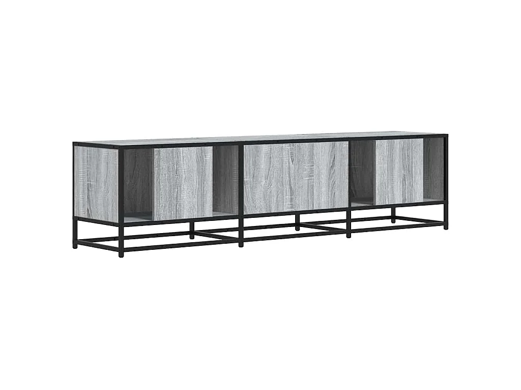 Mobile TV Grigio Sonoma 160x35x41cm Legno Multistrato e Metallo