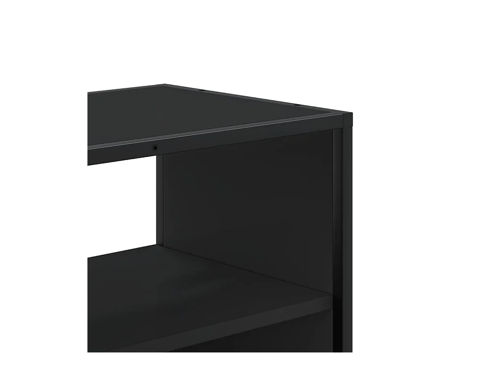 Meuble TV noir 100x31x39,5 cm bois d'ingénierie et métal