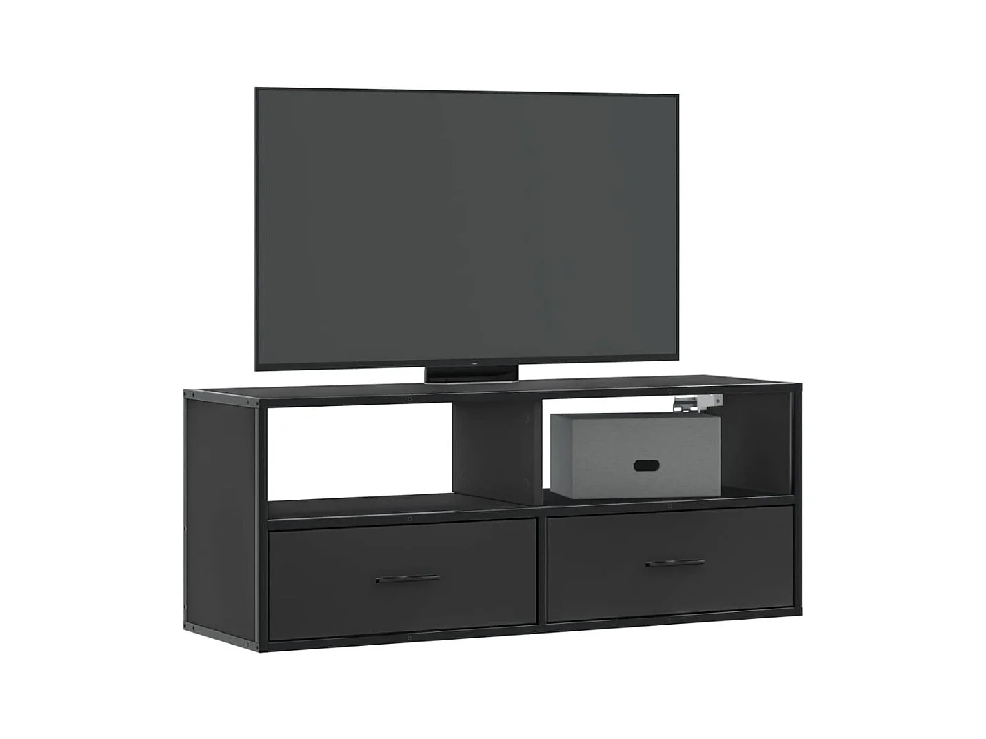 TV-Schrank Schwarz 100x31x39,5 cm Holzwerkstoff und Metall