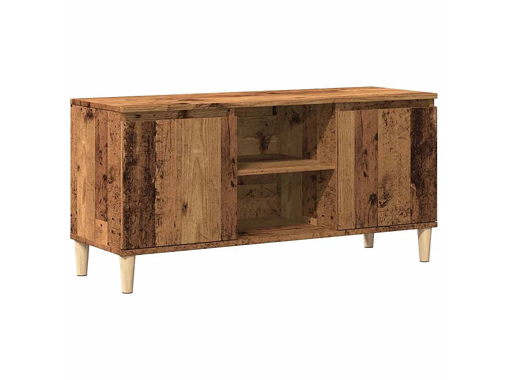 Tv-meubel 102x35x50 cm bewerkt hout oud houtkleurig