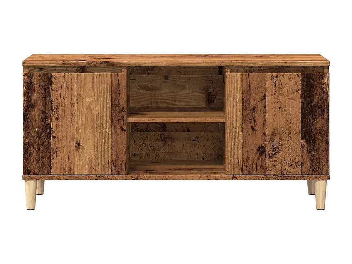 Tv-meubel 102x35x50 cm bewerkt hout oud houtkleurig