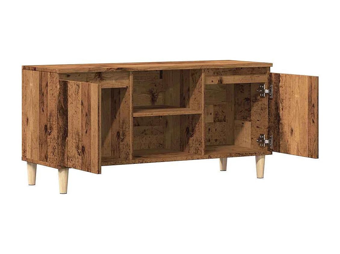 Tv-meubel 102x35x50 cm bewerkt hout oud houtkleurig