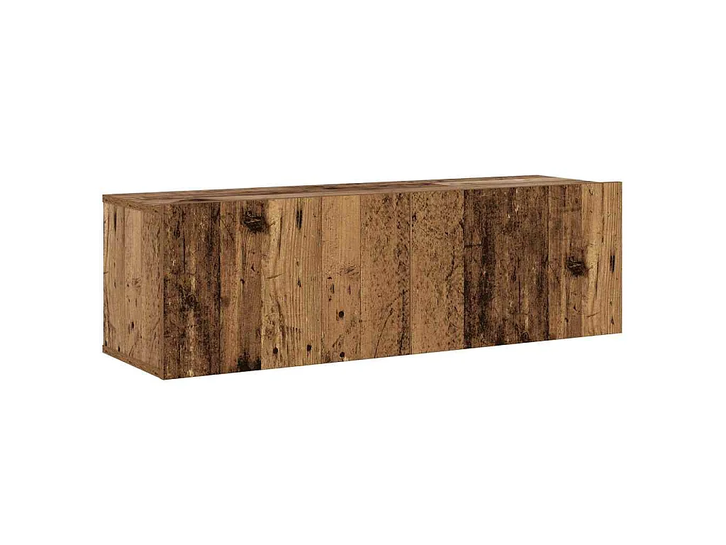 Conjunto de mueble de TV 8 piezas montado la pared madera vieja