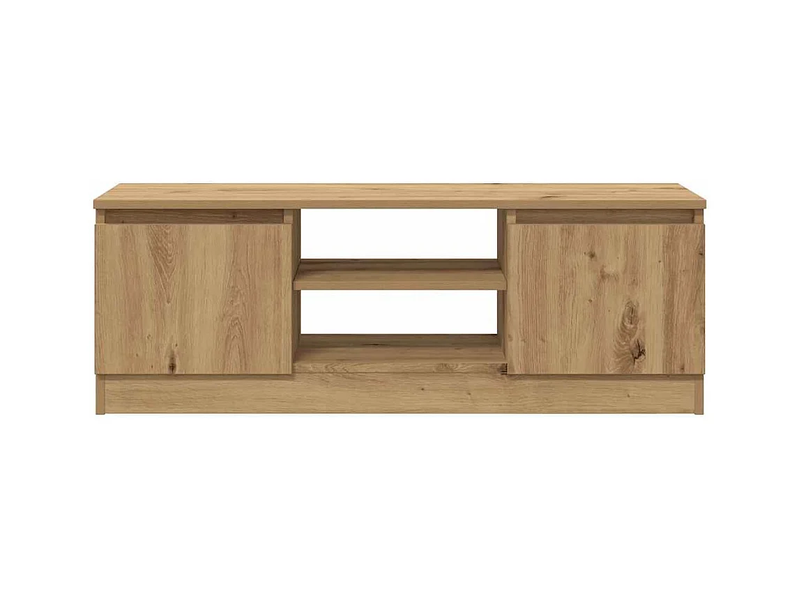 Tv-meubel 102x30x36 cm bewerkt hout artisanaal eikenkleur