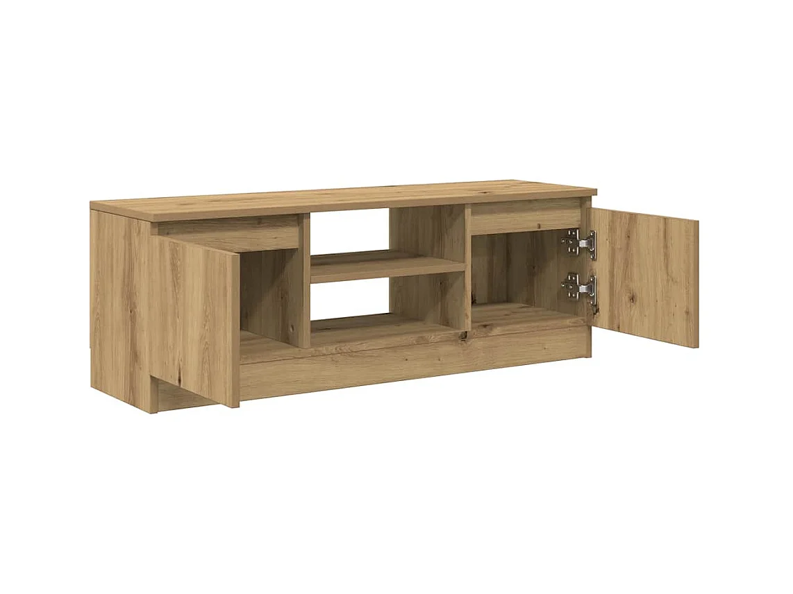 Tv-meubel 102x30x36 cm bewerkt hout artisanaal eikenkleur
