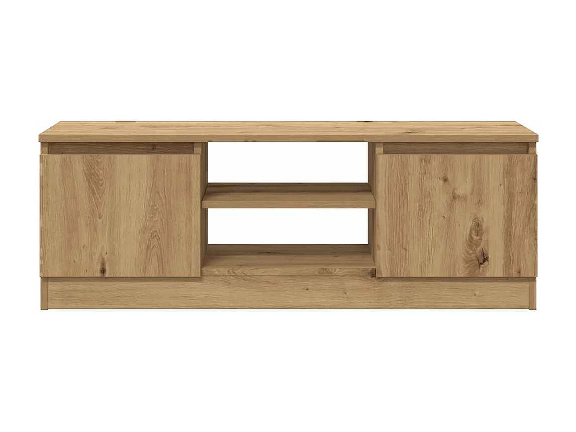 Meuble TV chêne artisanal 102x30x36 cm bois d'ingénierie