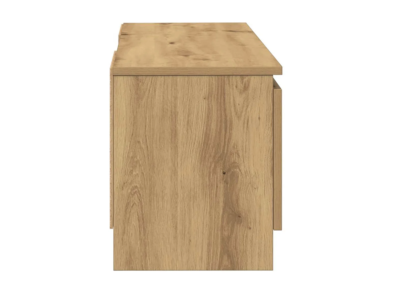 Meuble TV chêne artisanal 102x30x36 cm bois d'ingénierie