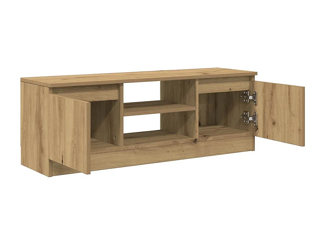 Meuble TV chêne artisanal 102x30x36 cm bois d'ingénierie
