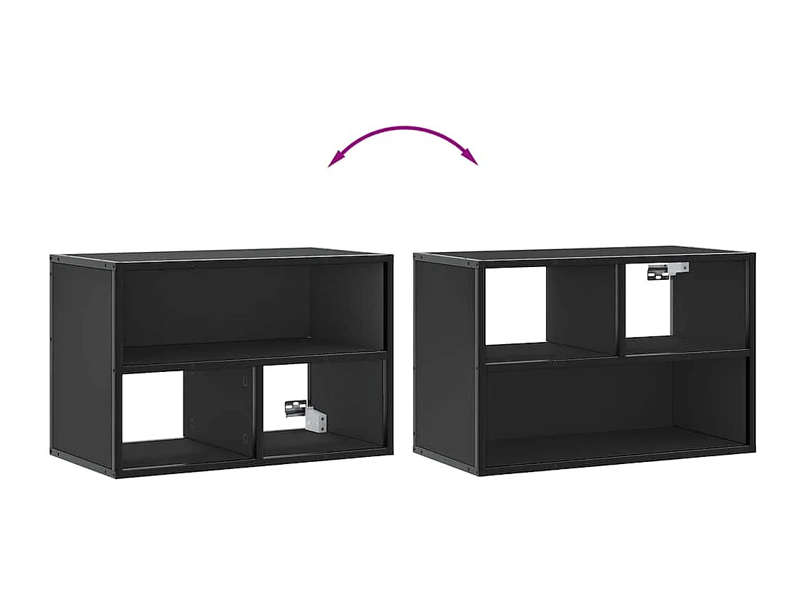 Tv-meubel 60x31x39,5 cm bewerkt hout en metaal zwart