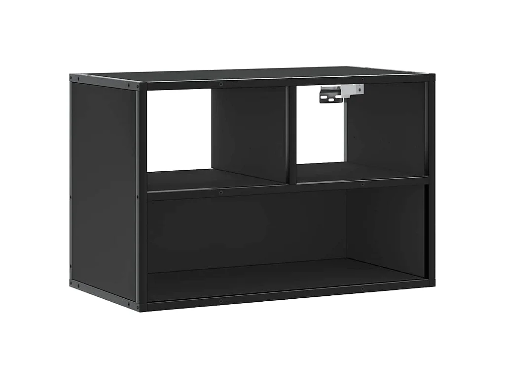 Tv-meubel 60x31x39,5 cm bewerkt hout en metaal zwart