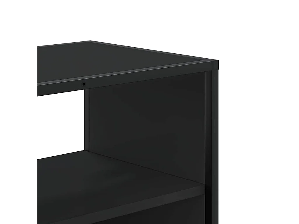 Meuble TV noir 60x31x39,5 cm bois d'ingénierie et métal
