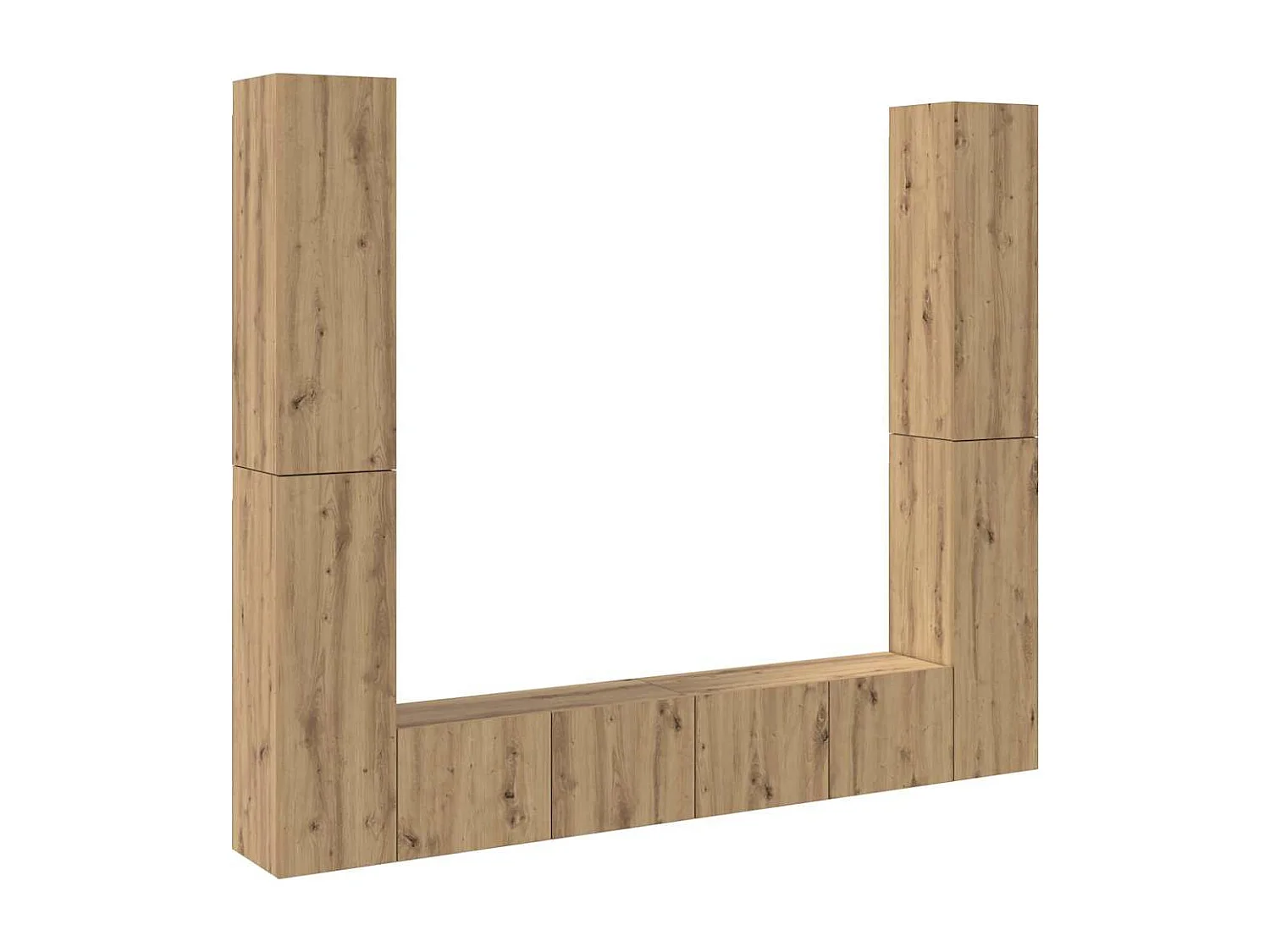 Meubles TV muraux 6 pcs chêne artisanal bois d'ingénierie