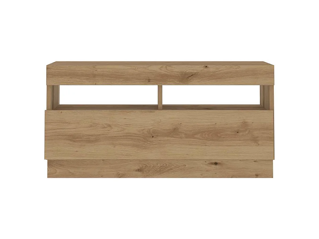 Meuble TV avec lumières LED chêne artisanal bois d'ingénierie