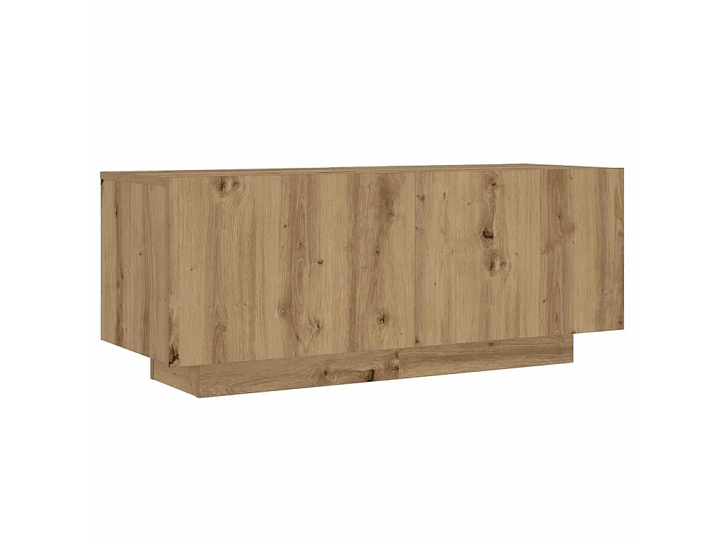 Meuble TV avec lumières LED chêne artisanal bois d'ingénierie