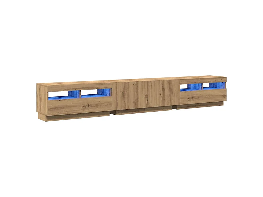 Mobile Porta TV con LED Artigianale 260x35x40 cm Multistrato