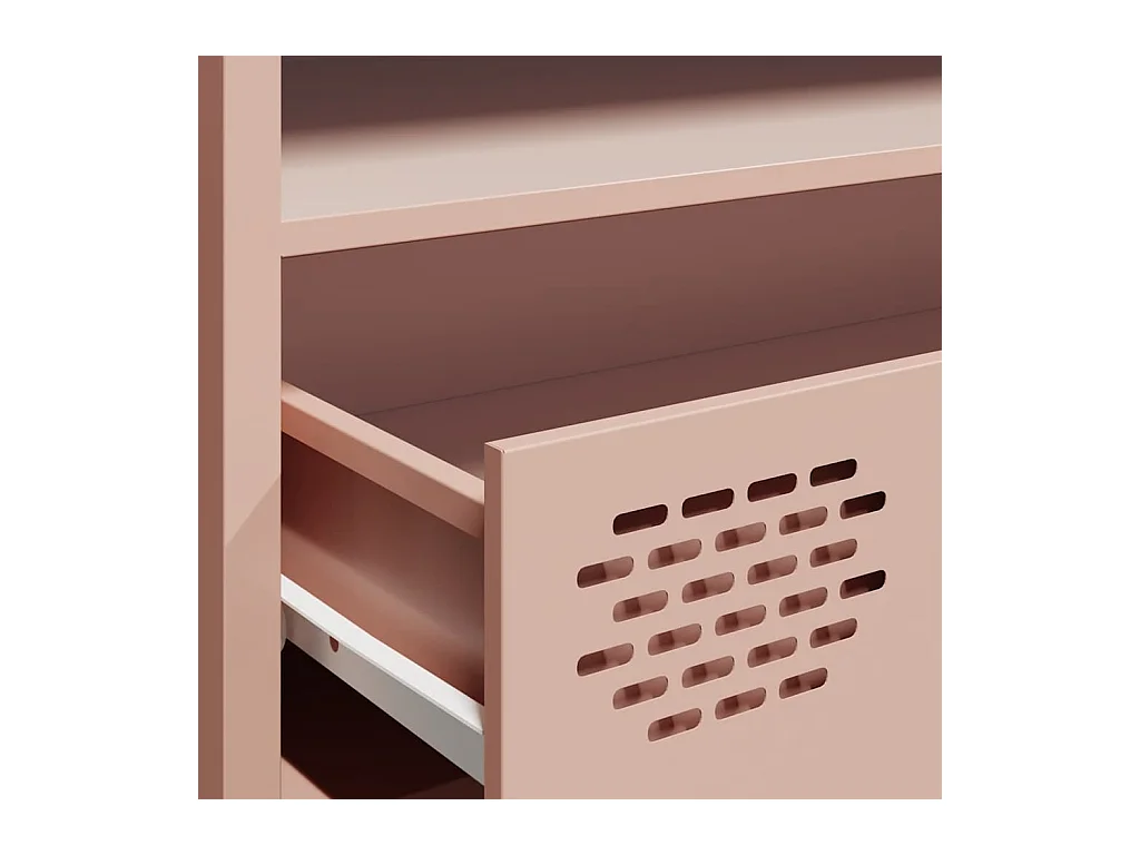 Meuble TV rose 202x39x43,5 cm acier laminé à froid