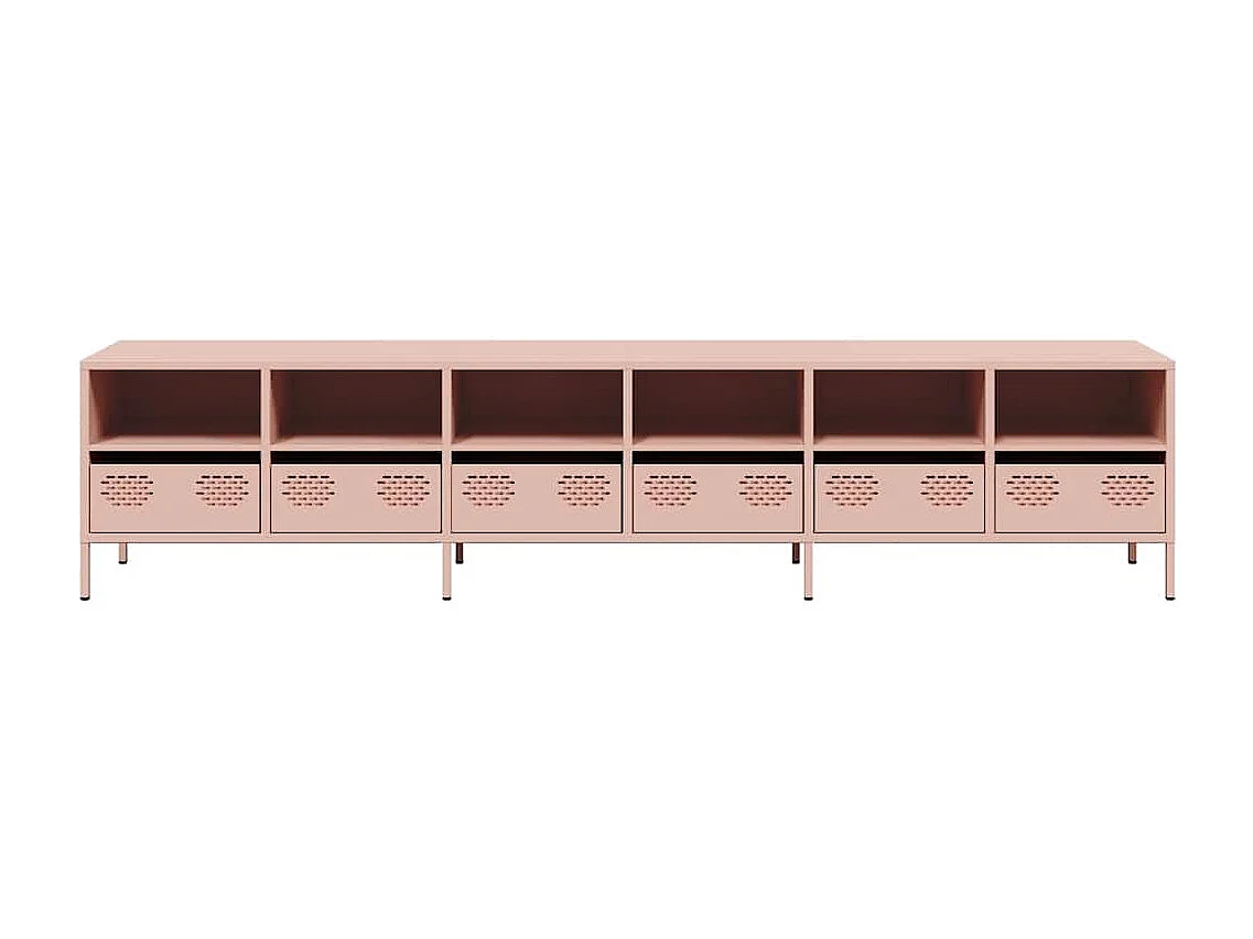 Mobile TV Rosa 202x39x43,5 cm in Acciaio Laminato a Freddo