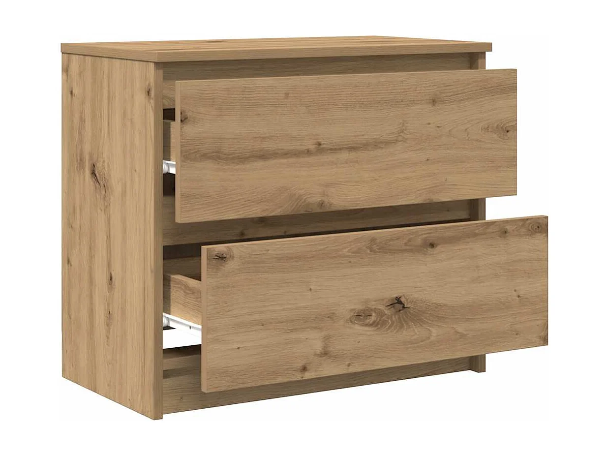 Meuble TV chêne artisanal 60x35x54 cm bois d'ingénierie