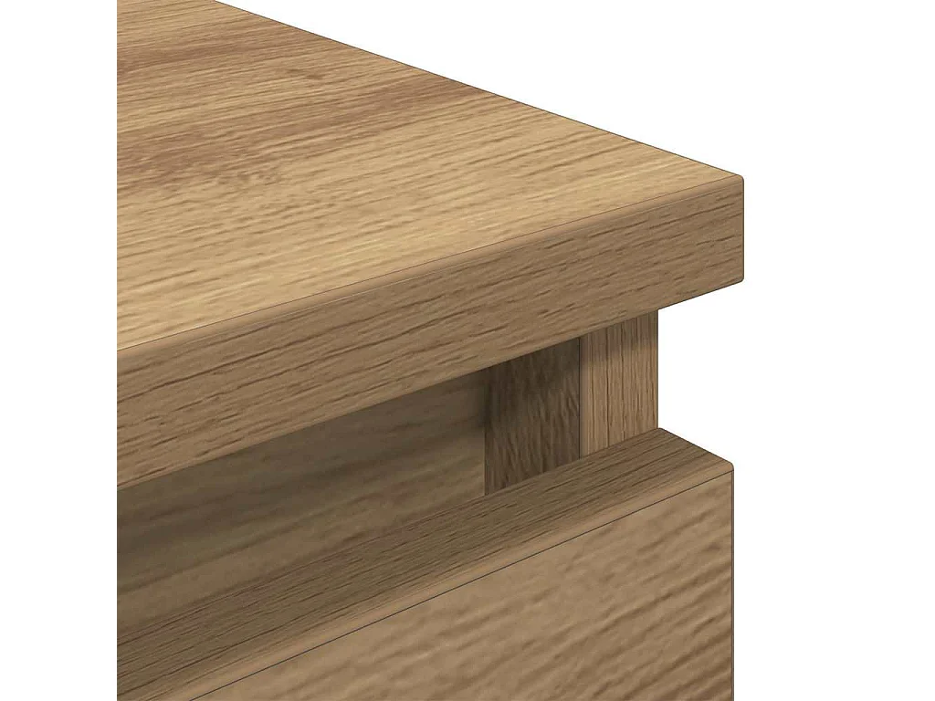 Meuble TV chêne artisanal 60x35x54 cm bois d'ingénierie