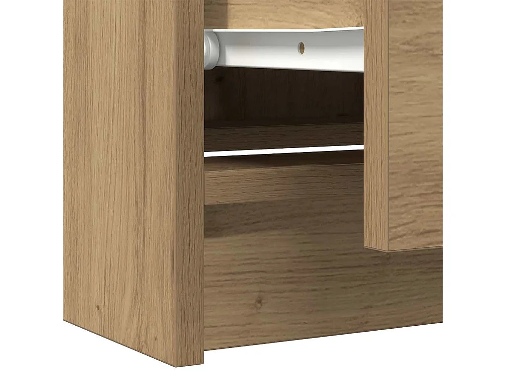 Meuble TV chêne artisanal 60x35x54 cm bois d'ingénierie