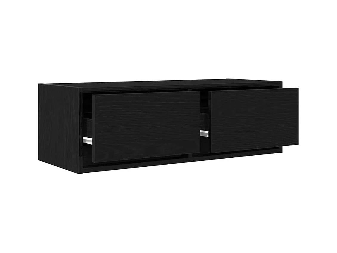 TV-Schrank Schwarz Eichen-Optik 80x31x25,5 cm Holzwerkstoff