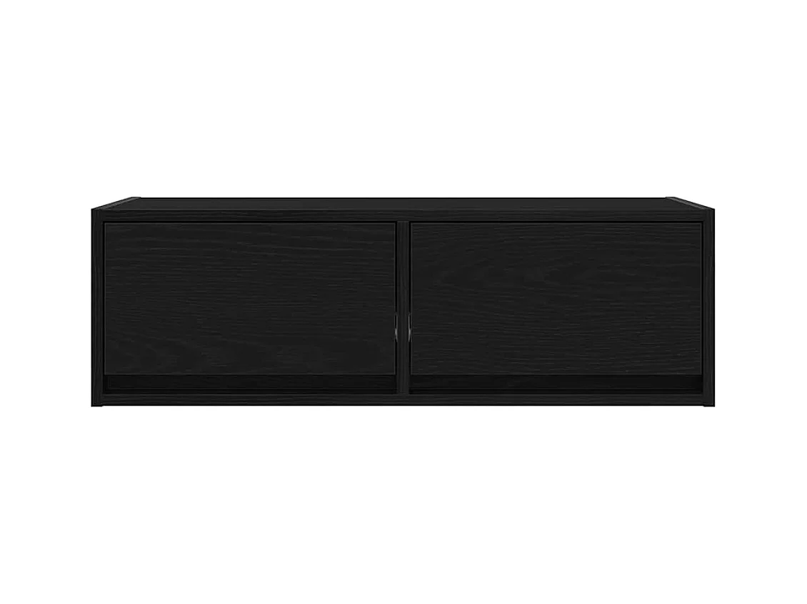 TV-Schrank Schwarz Eichen-Optik 80x31x25,5 cm Holzwerkstoff