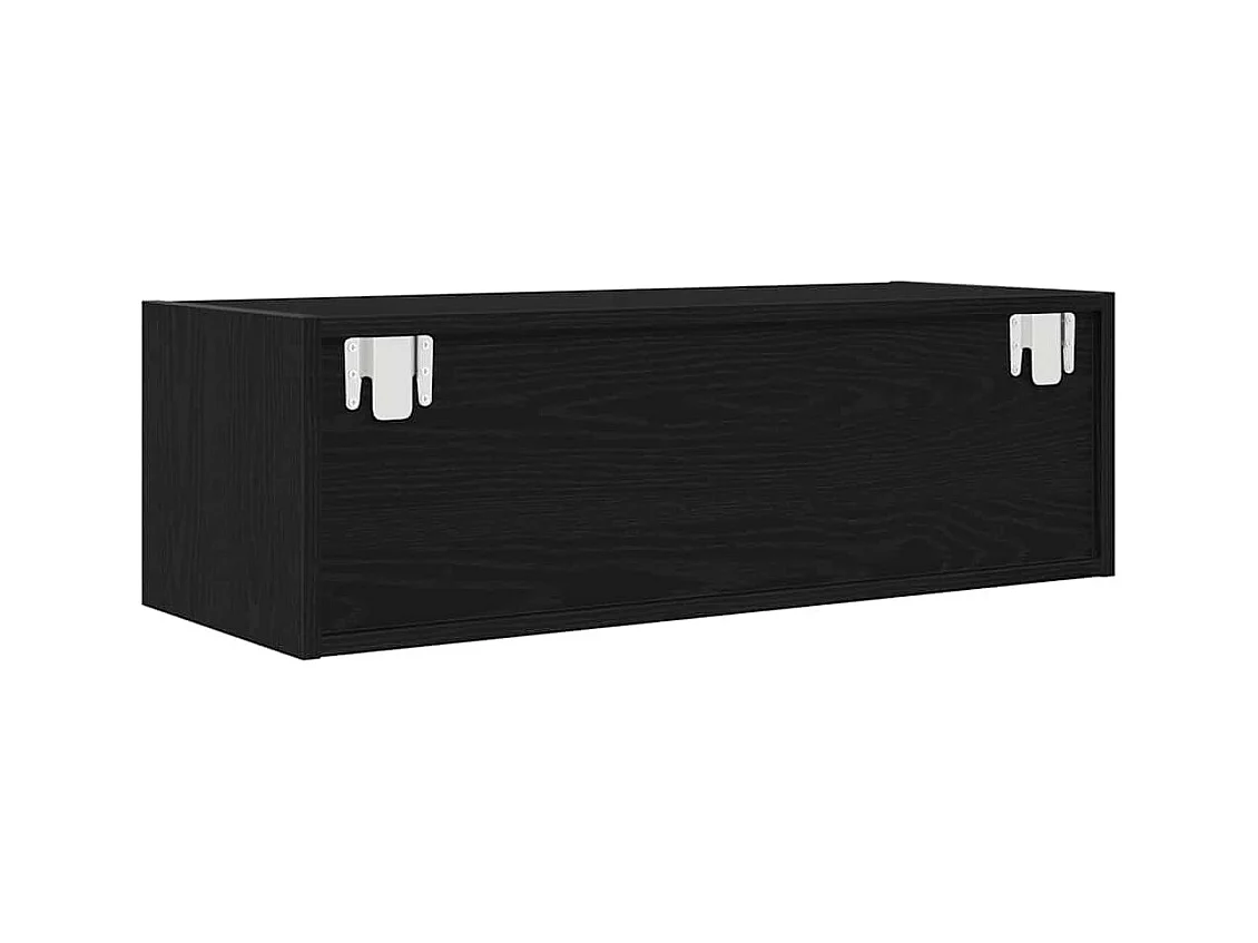 TV-Schrank Schwarz Eichen-Optik 80x31x25,5 cm Holzwerkstoff
