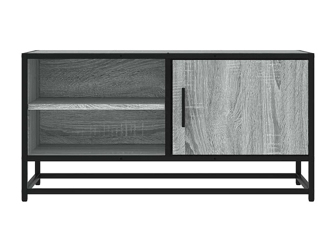Mobile TV Grigio Sonoma 80x34,5x40 cm Legno Multistrato Metallo