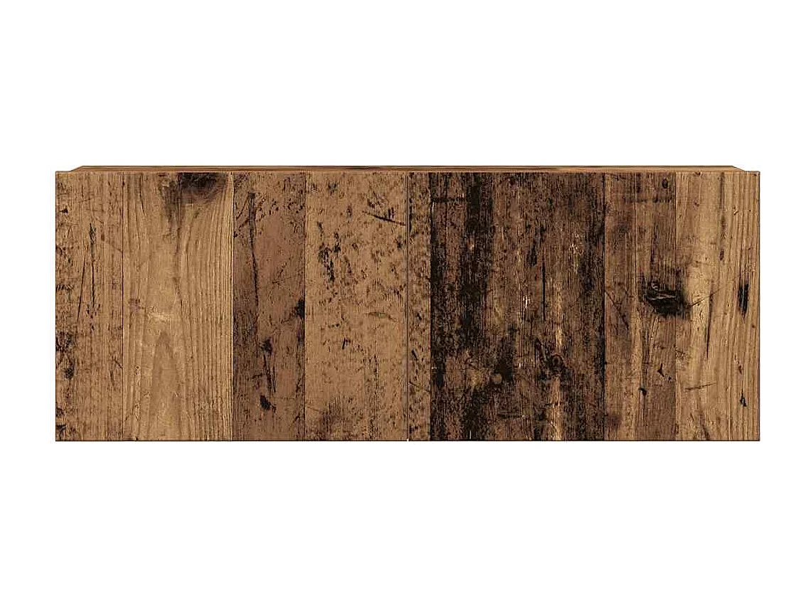 6-delig Tv-meubelset wandmontage bewerkt hout oud houtkleurig