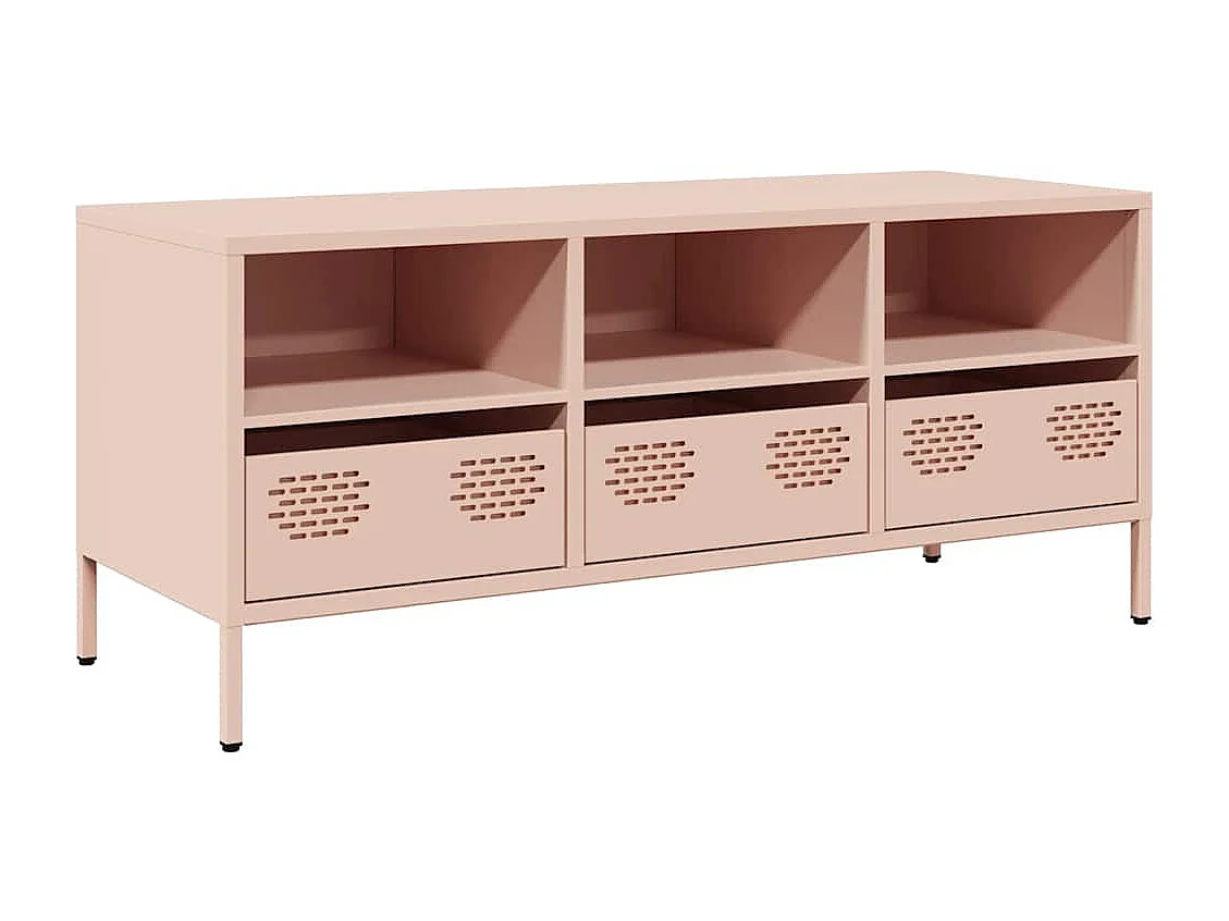 Tv-meubel 101,5x39x43,5 cm koudgewalst staal roze