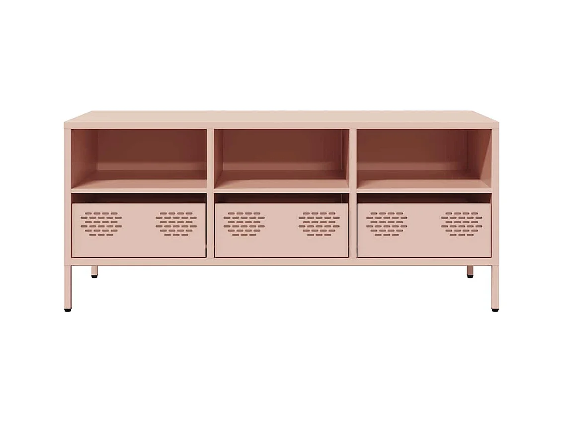 Tv-meubel 101,5x39x43,5 cm koudgewalst staal roze
