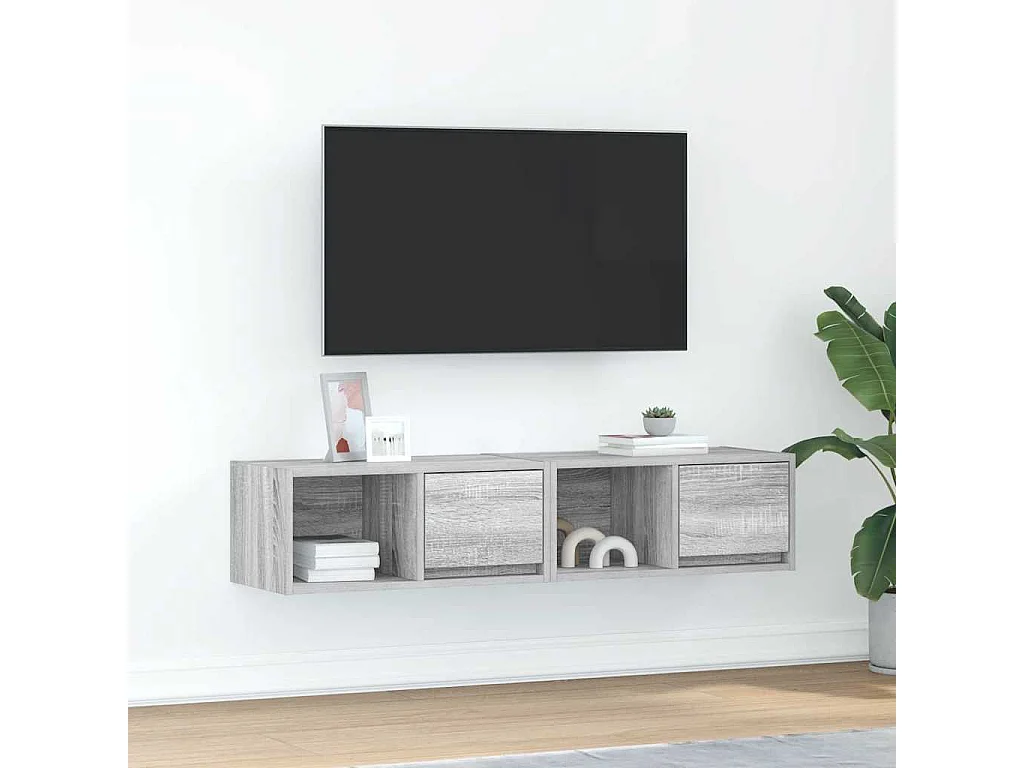 TV-Schränke 2 Stk. Grau Sonoma 60x31x25,5 cm Holzwerkstoff