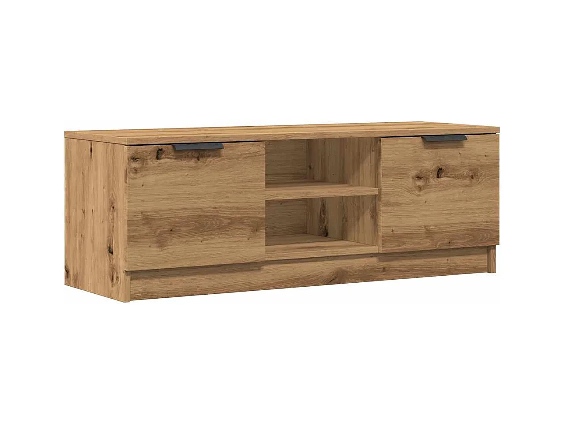 Meuble TV chêne artisanal 102x35x36,5 cm bois d'ingénierie